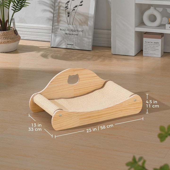 Kratzbrett Sisal, Katzen Kratzbrett, Kratzmöbel Katze, Bequeme Kratzpads aus Hochwertiger Holz und S