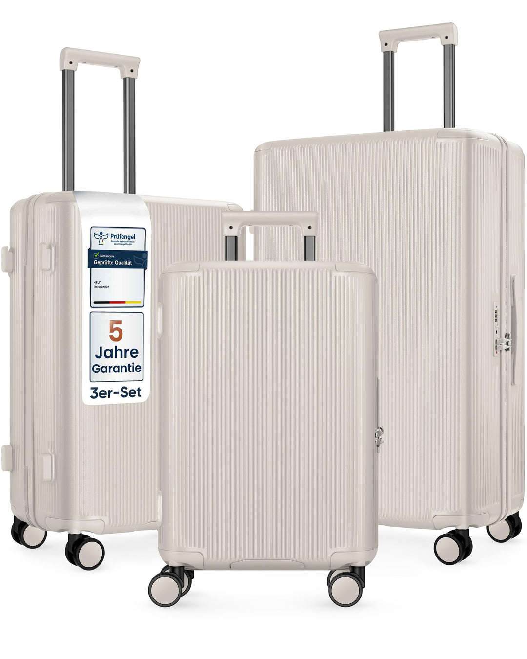 Leichter Premium Hartschalen-Reisekoffer Set 3-teilig (M/L/XL) – Koffer Set mit TSA-Schloss, 4 Spinn