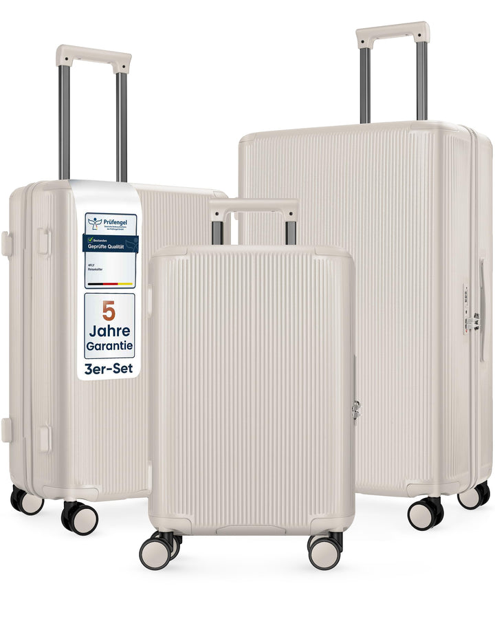 Leichter Premium Hartschalen-Reisekoffer Set 3-teilig (M/L/XL) – Koffer Set mit TSA-Schloss, 4 Spinn
