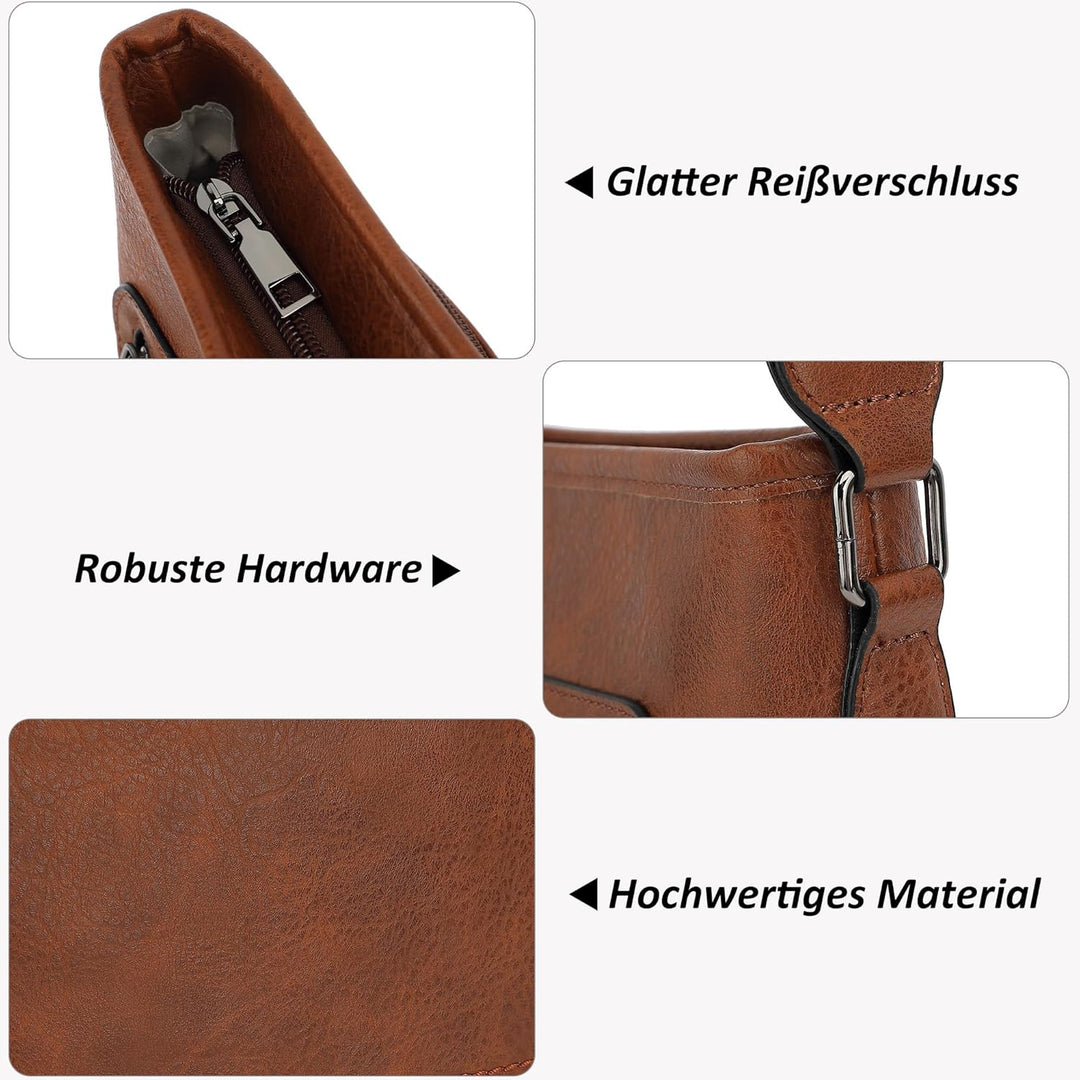 TANTOMI Umhängetasche Damen, Leicht Damen Schultertasche aus PU Leder, Handtasche Damen für Verstell