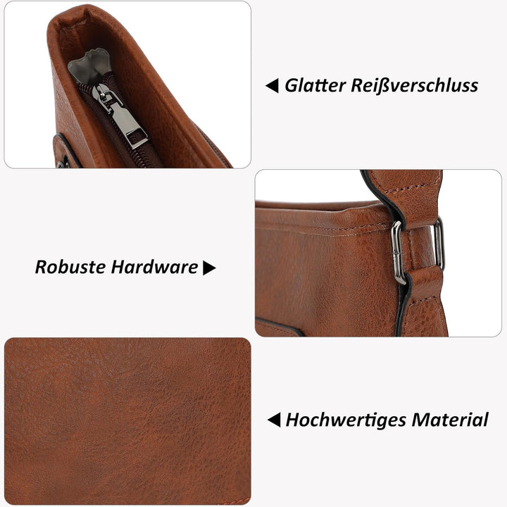 TANTOMI Umhängetasche Damen, Leicht Damen Schultertasche aus PU Leder, Handtasche Damen für Verstell