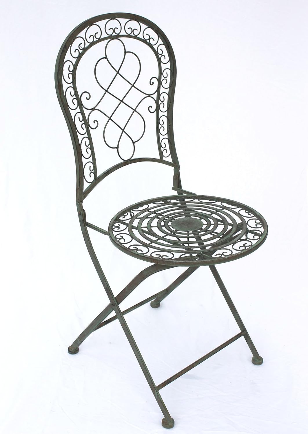 DanDiBo Gartenstuhl Metall Malega Patina 12185 Metallstuhl Stuhl Garten Vintage Eisen Nostalgie Eise