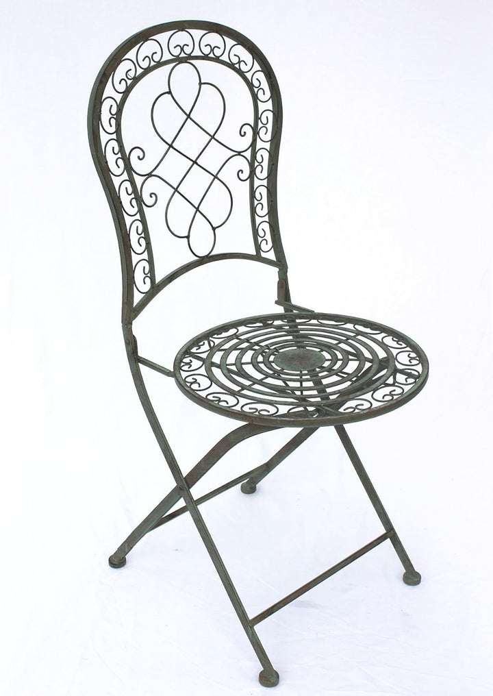 DanDiBo Gartenstuhl Metall Malega Patina 12185 Metallstuhl Stuhl Garten Vintage Eisen Nostalgie Eise