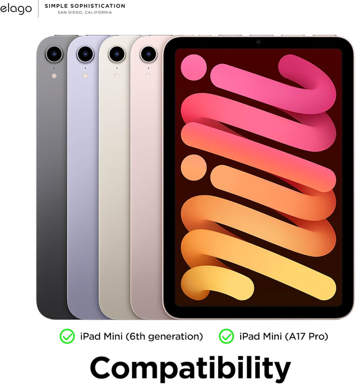 elago Magnetische Folio Hülle Kompatibel mit iPad Mini 8.3 Zoll 6. Generation - Rückwand kann an Met