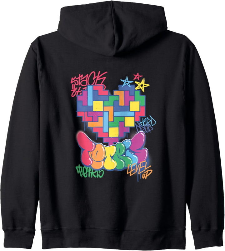Tetris Graffiti Herzkunst Kapuzenjacke