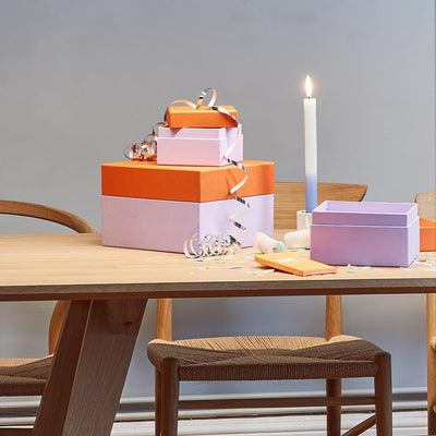 Semikolon 364836 3er Aufbewahrungsboxen Cutting Edge – 3 tlg – drei Grössen – Geschenkboxen orange-l