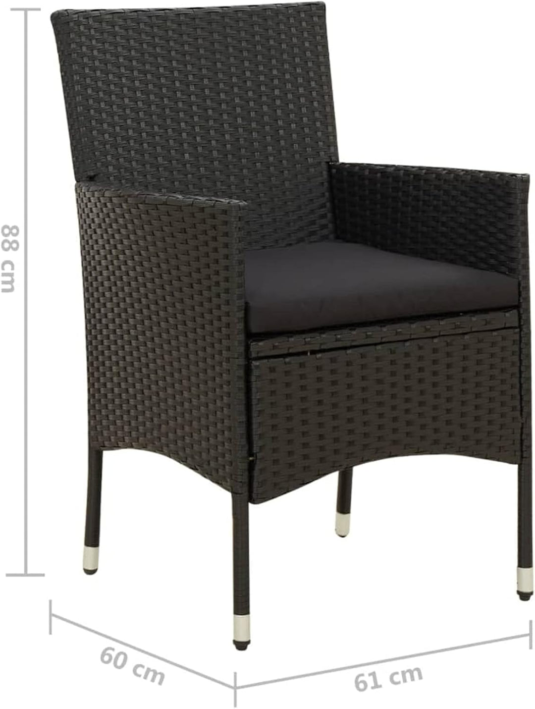 Tidyard 4 Stk. Gartenstühle Rattan Gartensessel Rattanstühle Balkonstuhl Relaxsessel Garten Essstühl