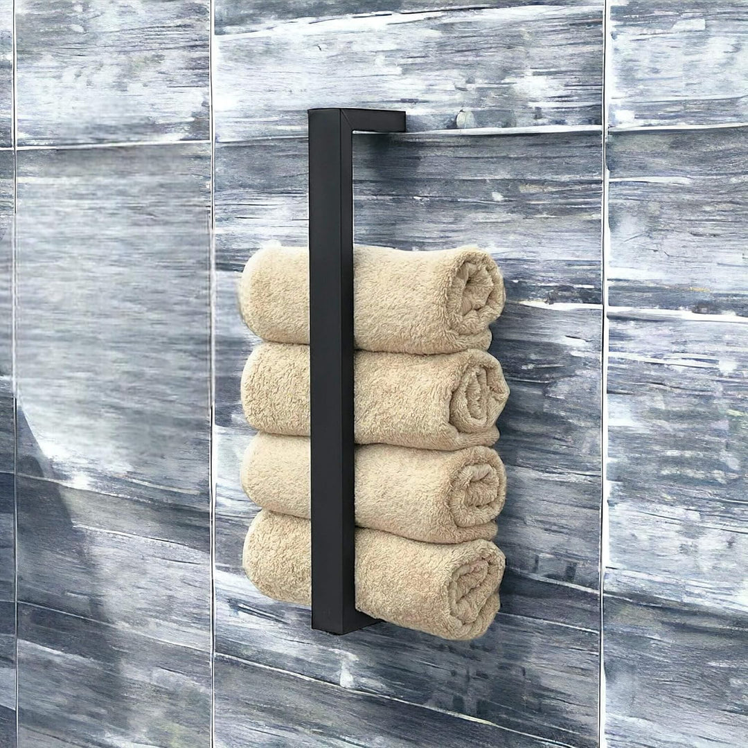 DanDiBo Handtuchhalter Metall Schwarz Wand Handtuchhaken 96499 Schmal Handtuchleiste Hakenleiste Mod