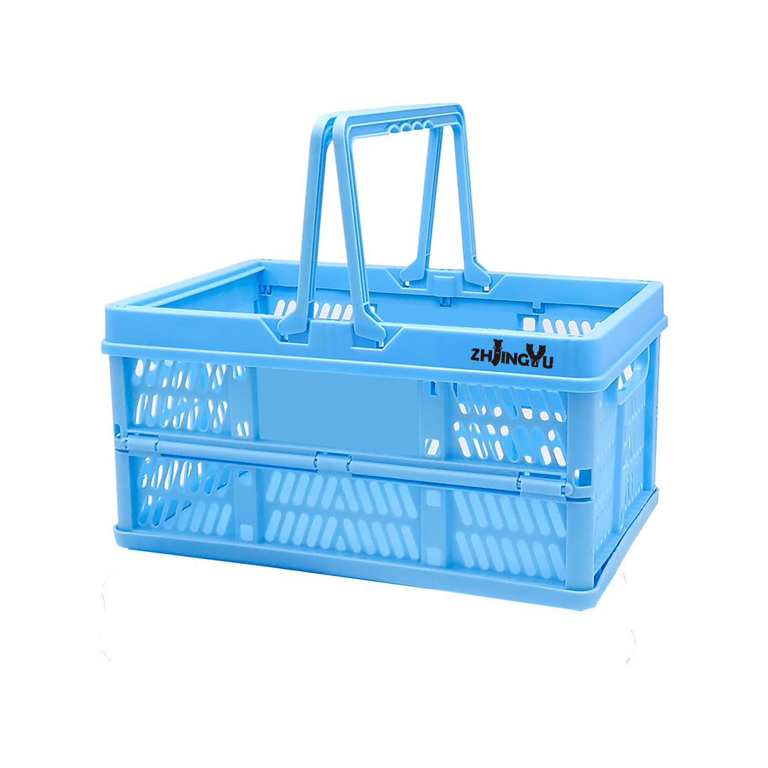 Klappbox 20L, Klappkiste mit Griff(38 * 25 * 20cm) Klappkorb, Einkaufskorb Plastik für Küche Schlafz
