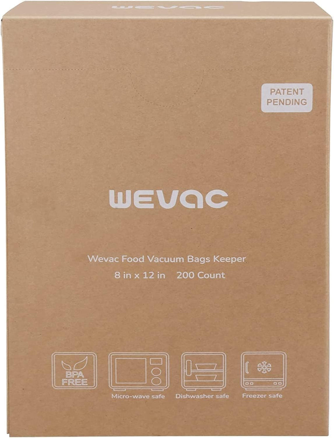 Wevac Vakumierergerät Beutel 20x30cm / 200 Beutel Vakuumierbeutel für Lebensmittel, geeignet, Profi-