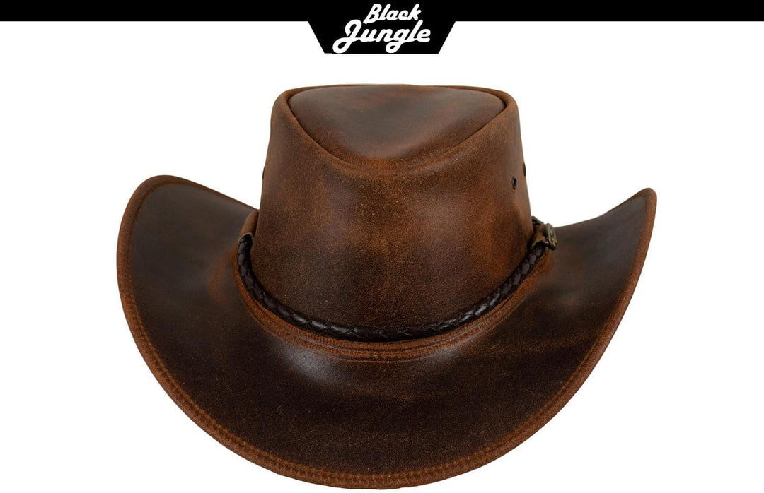 Black Jungle Kimbolton Lederhut, Westernhut, Australienhut, Cowboyhut M Ocker, M Ocker