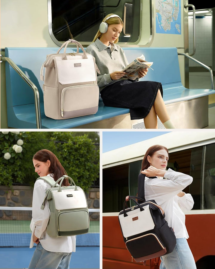 LOVEVOOK Rucksack Damen Gross, 17,3 Zoll Laptop Schulrucksack Teenager Wasserdicht Travel Backpack W