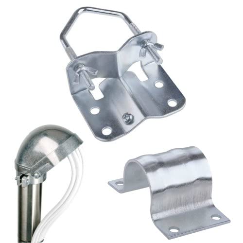Mastfuss Mastschelle Mastkappe für 48mm bis 50mm Rohre Montage Set