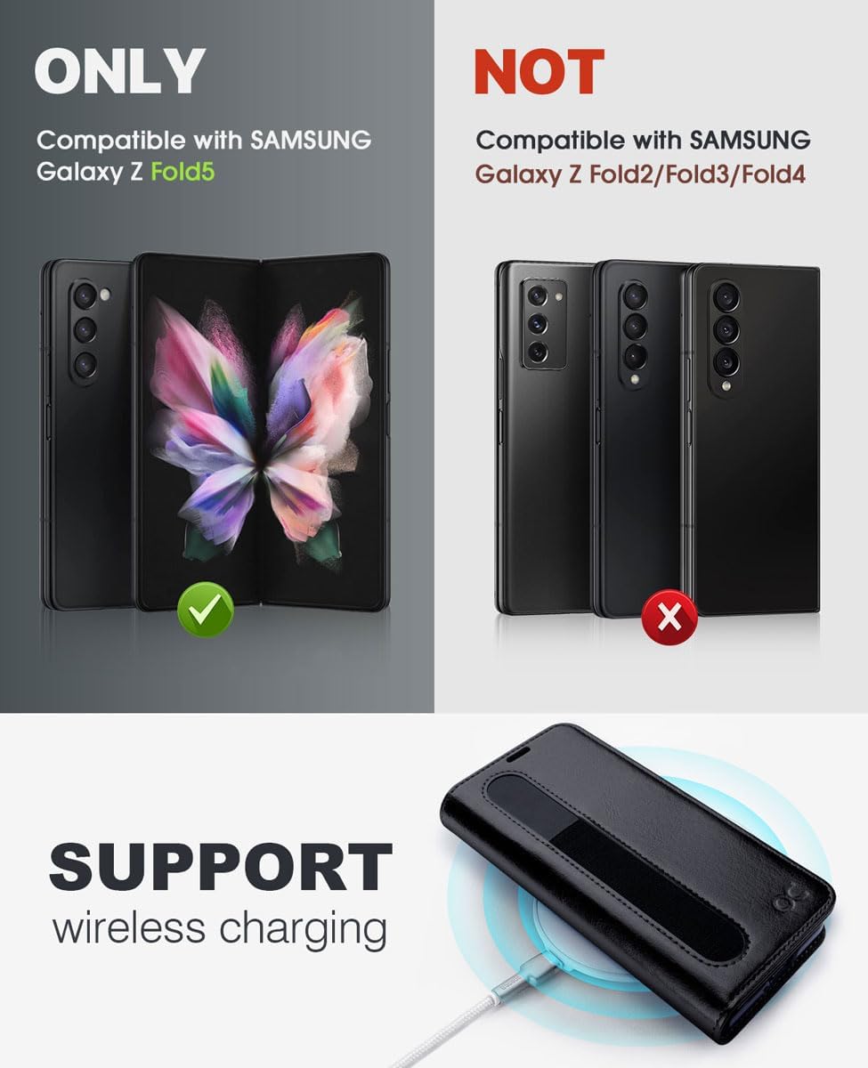 OCASE Aktualisierte Version Hülle Samsung Galaxy Z Fold 5 5G Handyhülle [mit S Pen Halter] [Vorderse