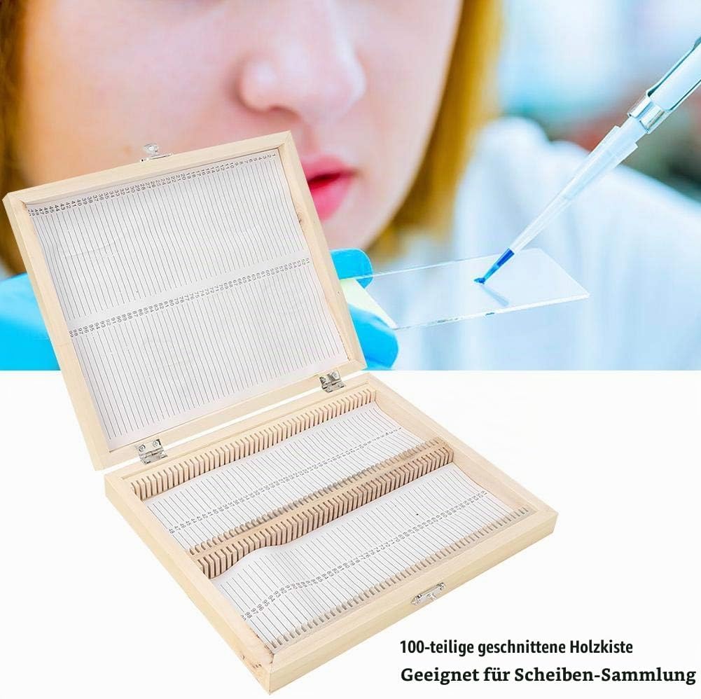 100PCS Reines Massivholz handgefertigt Biologie Glas vorbereitet Mikroskop Objektträger Proben Holzd