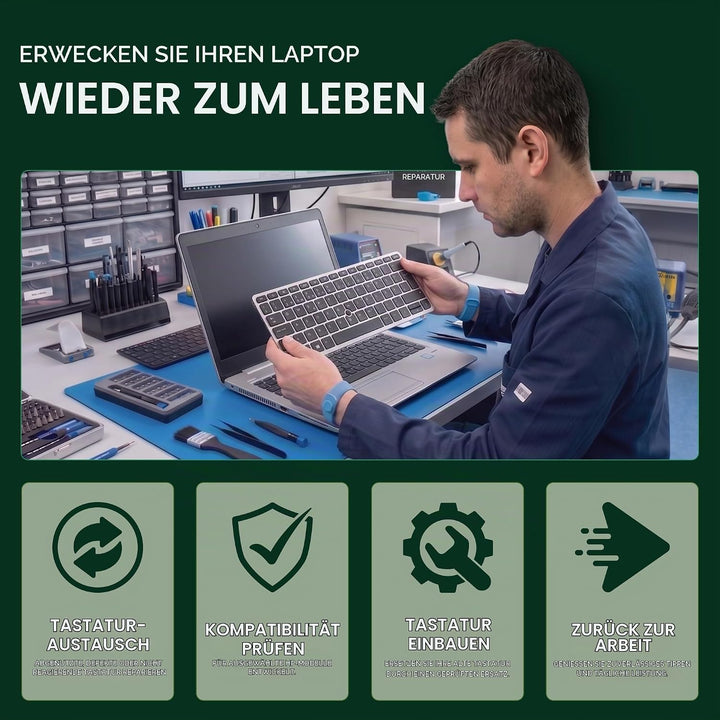 TellusRem ersatztastatur Deutsche Hintergrundbeleuchtung für HP 840 G5, 840 G6, 745 G5, 745 G6, ZBoo