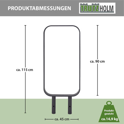 TRUTZHOLM Fahrradanlehnbügel 115x45 cm Flachstahl 12 mm pulverbeschichtet und rostfrei zum Einbetoni