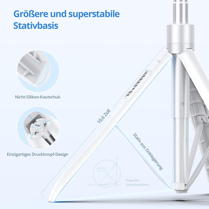 ATUMTEK 150CM Selfie Stick, TikTok Selfie-Stick mit Hochbelastbarem Aluminium und Rutschfesten Handy