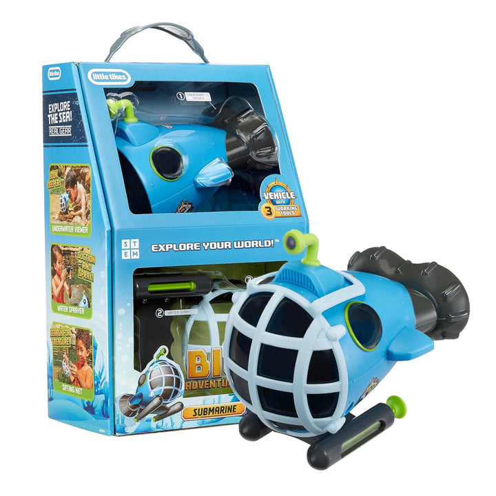 little tikes Big Adventures U-Boot-STEM-Spielzeug - Inklusive Wasserfahrzeug mit Unterwasser-Sichtge