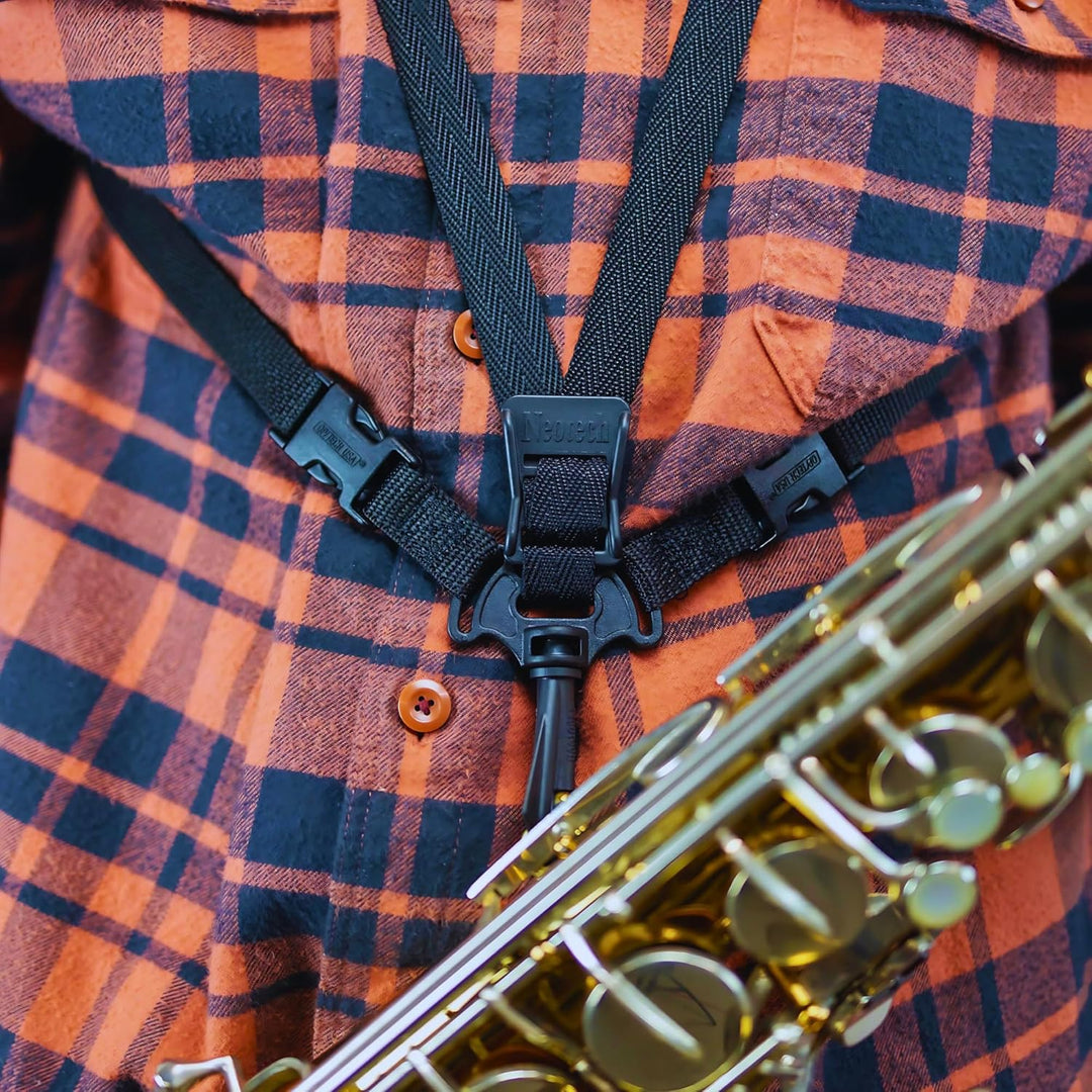 Neotech Saxophongurt Soft Harness Schwarz Junior, Länge 21-31,2cm Junior Drehbarer Haken, Junior Dre