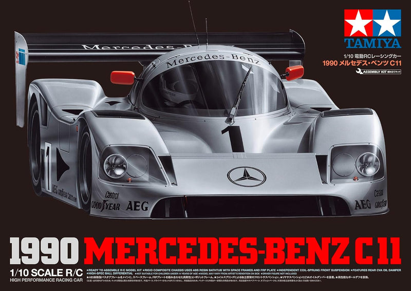 Tamiya Mercedes-Benz C11 1990 Silber 1:10 RC Modellauto Elektro Rennwagen Heckantrieb (2WD) Bausatz