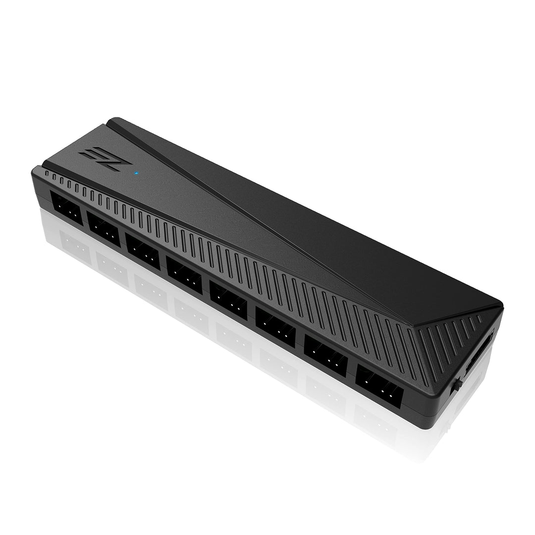 EZDIY-FAB ARGB PWM Lüfter Hub für PC Gehäuselüfter,8 PWM Anschlüsse+8 ARGB Anschlüsse,12V RGB/5V ARG