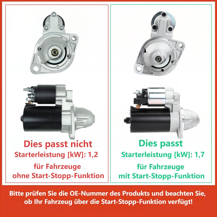 Frankberg Anlasser Starter Kompatibel mit 3er E90 316 318 320 2007-2011 1er E81 E87 116 118 120 2006