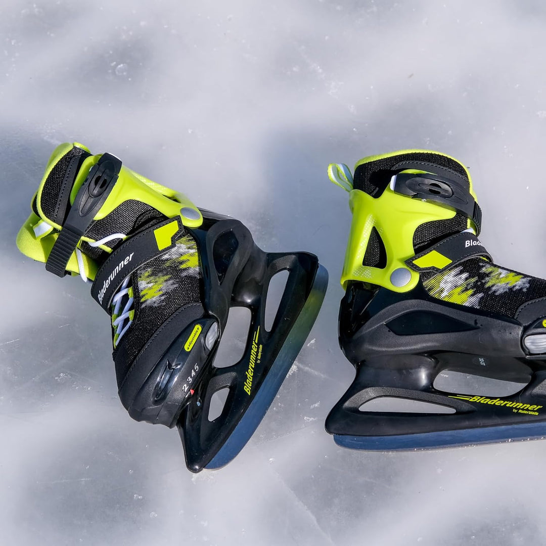 Bladerunner Micro Ice Schlittschuh Grössenverstellbar, Jungen, Schwarz/Limette, 36-40