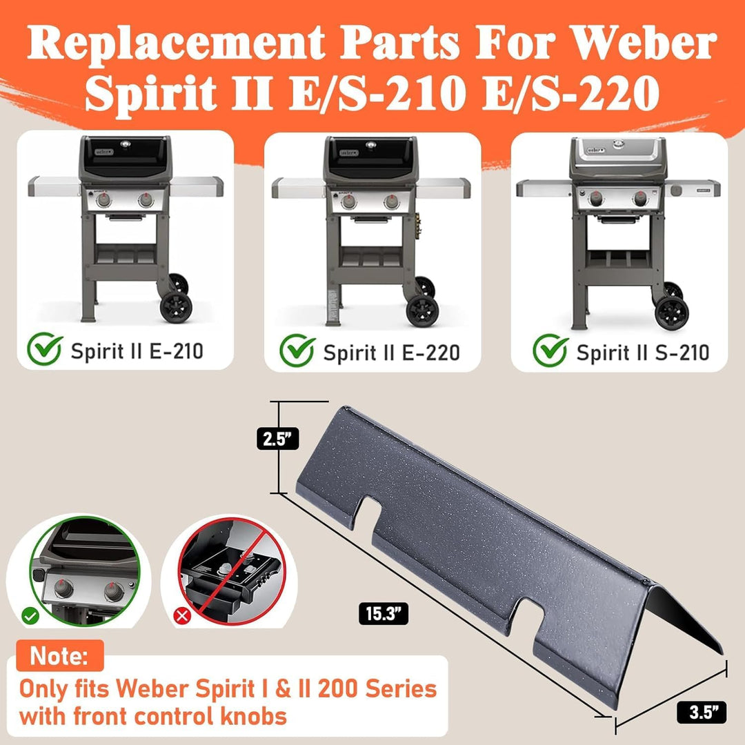 GFTIME 7635 38,9cm Flavorizer Bar für Weber Spirit I E210/220 & II E210/S210 (mit vorderen Brennerkn