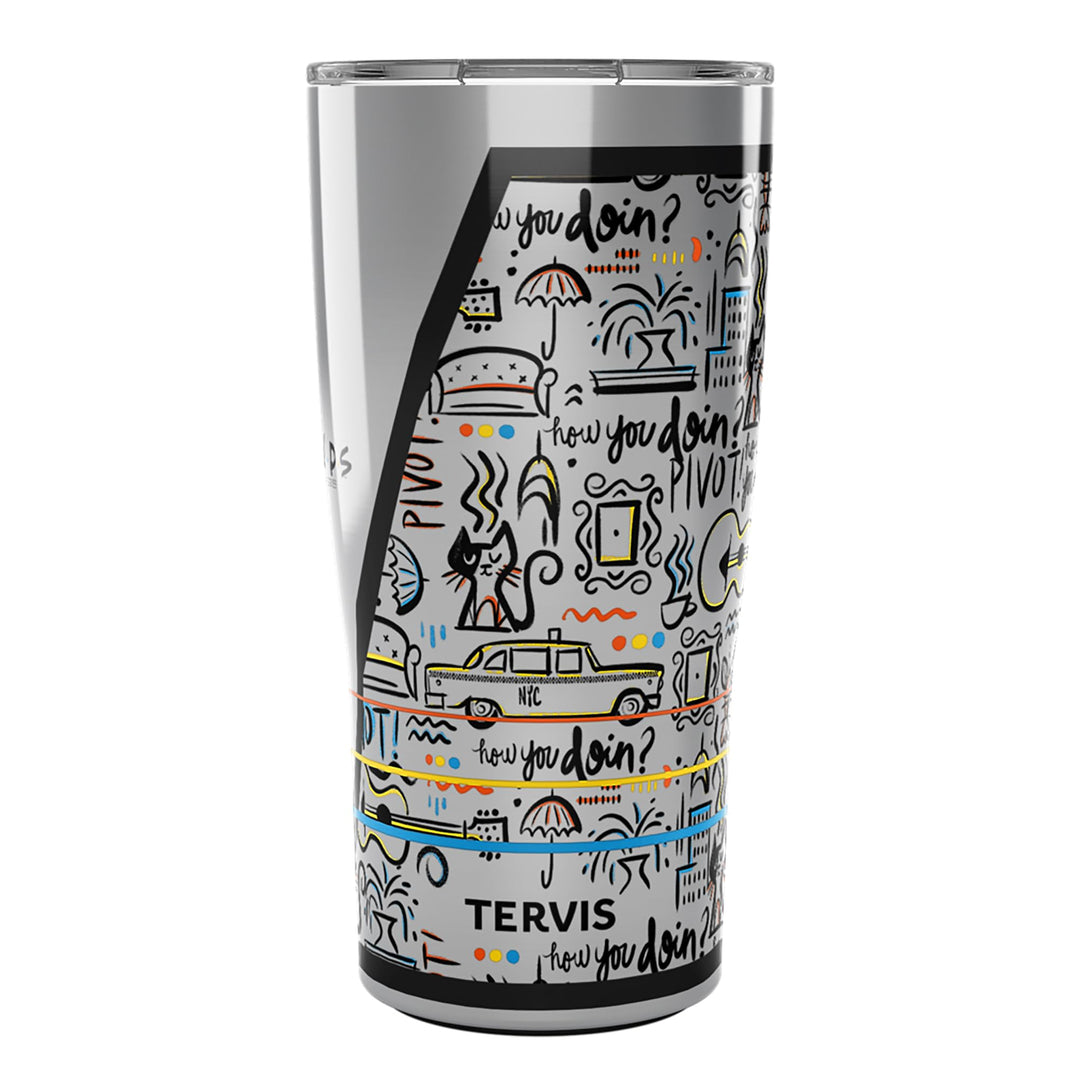 Tervis Friends Pattern Isolierbecher, Edelstahl Edelstahl 20oz 590 g, Edelstahl 20oz 590 g