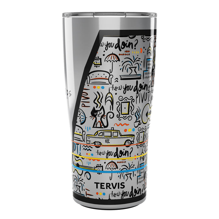 Tervis Friends Pattern Isolierbecher, Edelstahl Edelstahl 20oz 590 g, Edelstahl 20oz 590 g