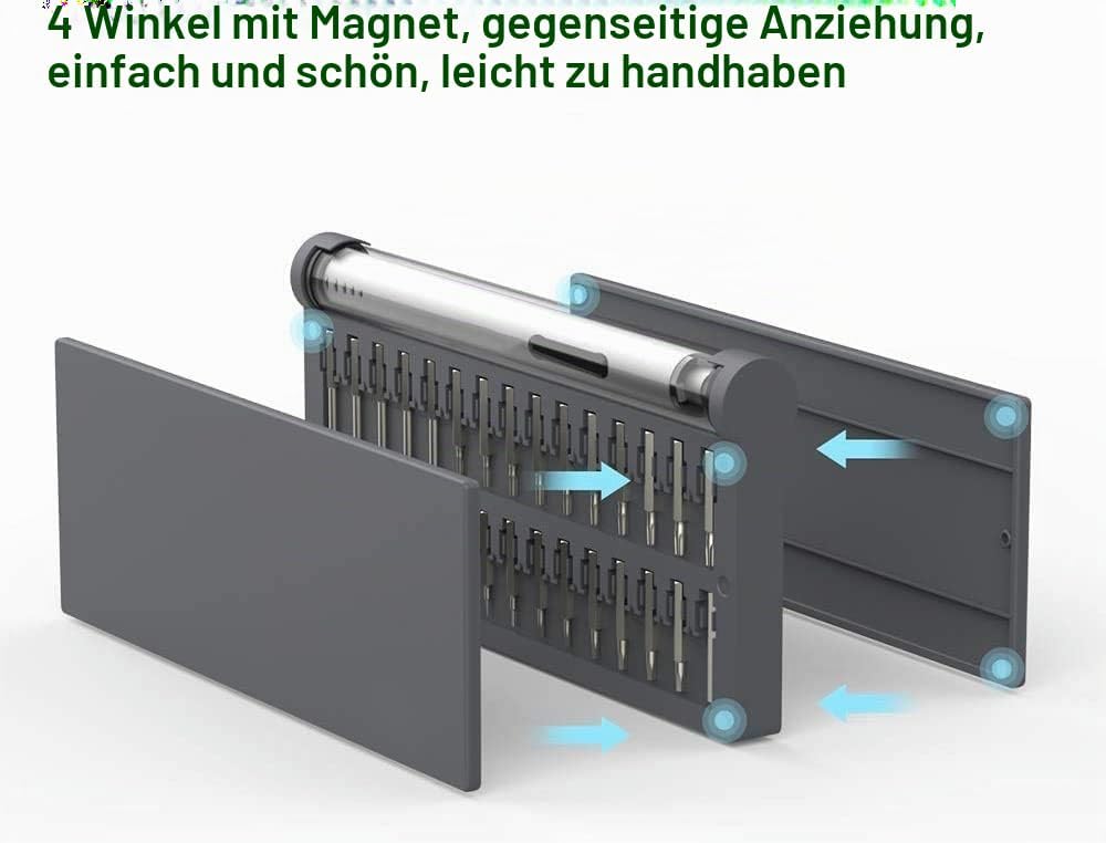 Elektrischer Schraubendreher set 57 in 1, YONGYAO Präzision Mini Elektroschrauber set mit USB-Auflad