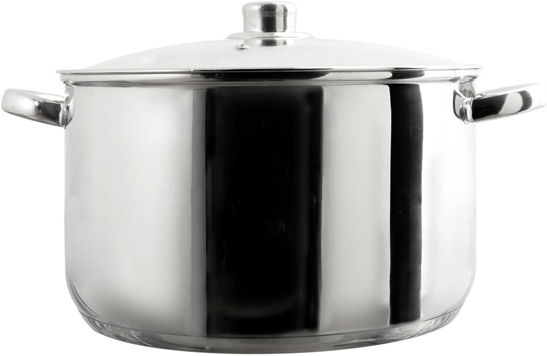 COOK CONCEPT, KC0005, Metal stockpot with Glass lid, Capacity 10L, Compatible with All Heat Sources,