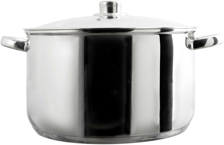 COOK CONCEPT, KC0005, Metal stockpot with Glass lid, Capacity 10L, Compatible with All Heat Sources,