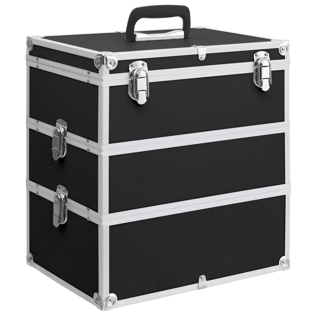 vidaXL Kosmetikkoffer 37x24x40cm Schminkkoffer Schmuckkoffer mehrere Auswahl Schwarz, Schwarz