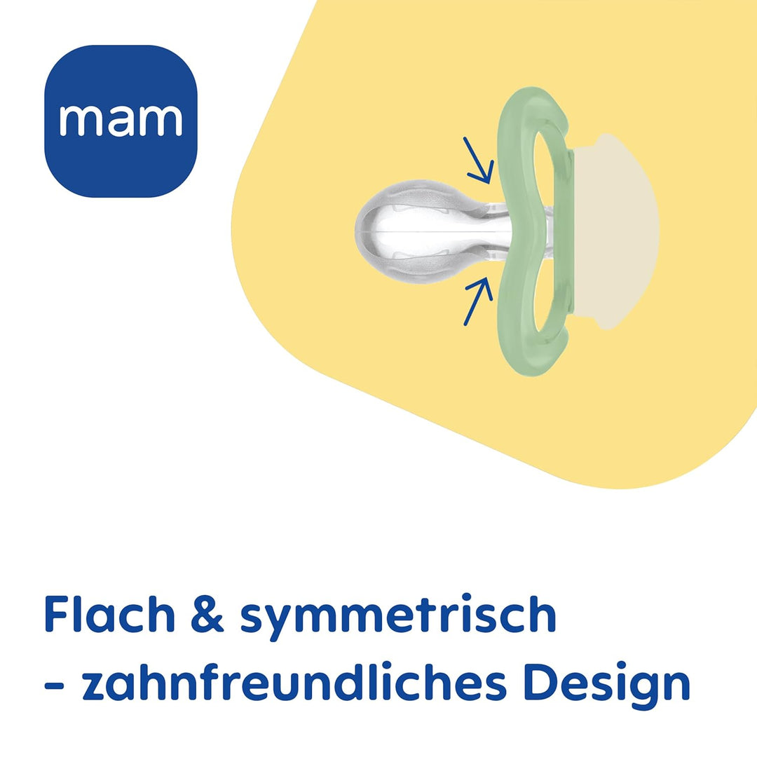 MAM Air Night Silikon Schnuller im 2er-Set, zahnfreundlicher und leuchtender Baby Schnuller, extra l