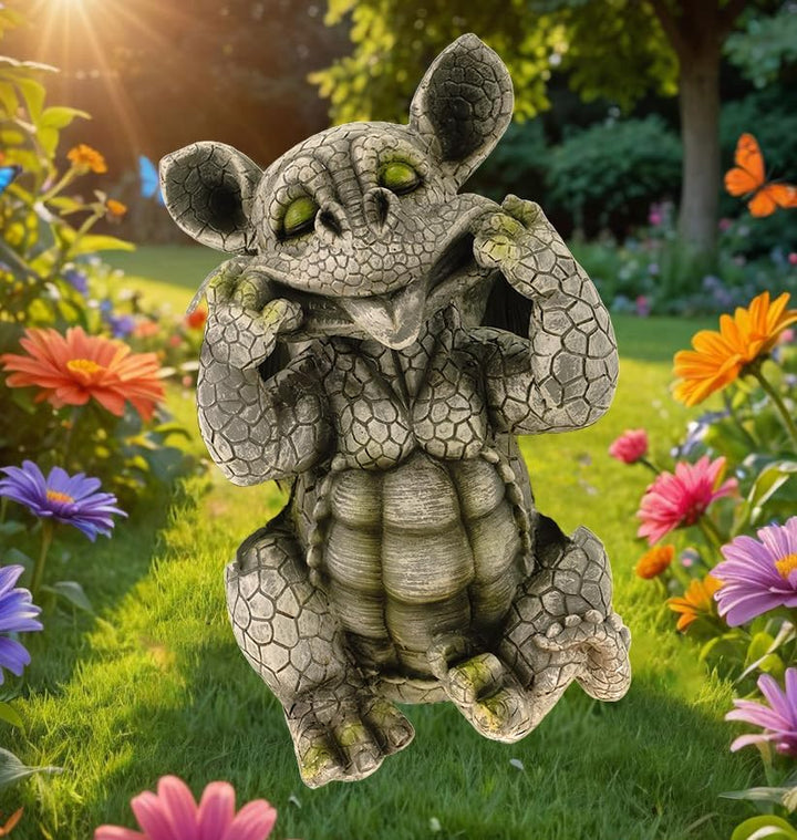 Kremers Schatzkiste Drachenkind streckt Zunge Raus Drache Gargoyle Figur
