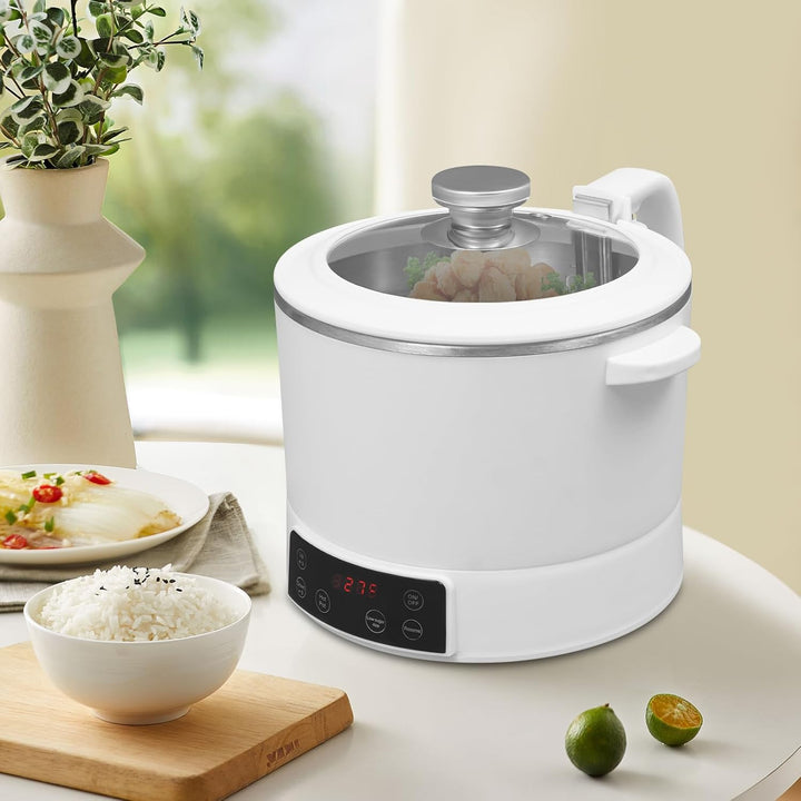1500W 220V Low Sugar Reiskocher 3L für 1-3 Personen, mit 304 Edelstahl Innentopf, mit Hotpot Funktio