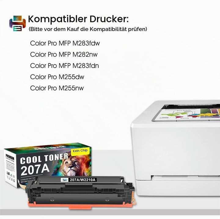 Cool Toner 207A Kompatible Tonerkartusche als Ersatz für HP 207A 207X Color Laserjet Pro MFP M283fdw