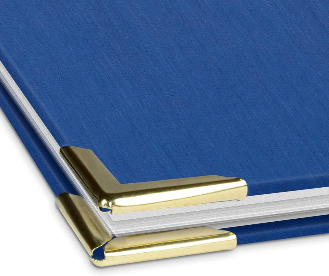 Handgefertigte Zeugnismappe im blauen Einband in Leinenoptik mit exclusivem Prägedruck in verschiede