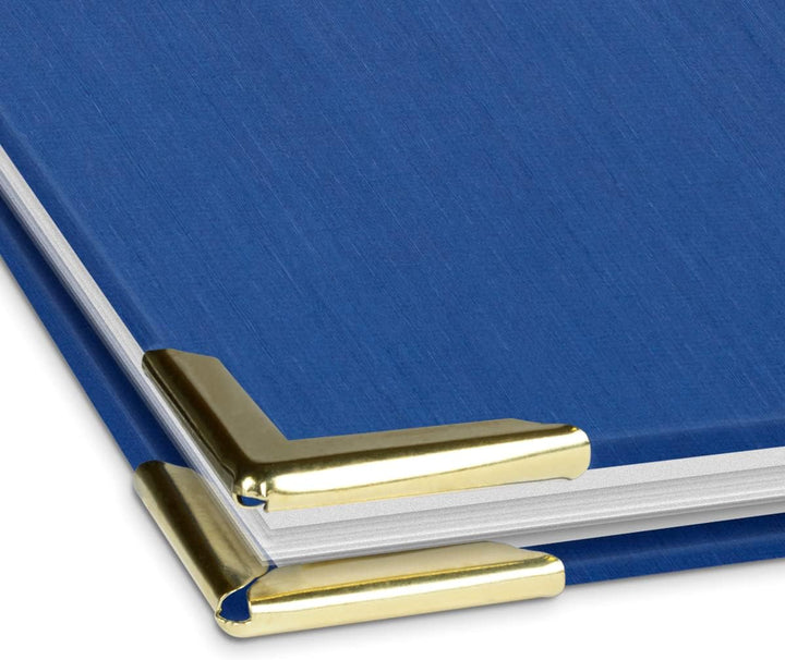 Handgefertigte Zeugnismappe im blauen Einband in Leinenoptik mit exclusivem Prägedruck in verschiede