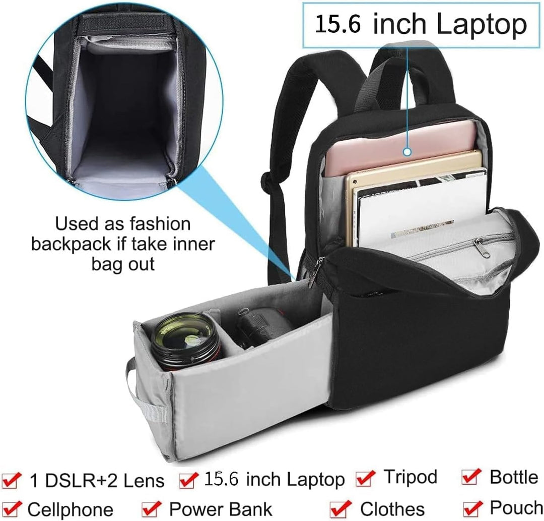 CADeN Kamerarucksack, Wasserdicht Kameratasche Dual Use SLR Bag Diebstahl Fotorucksack Kompatibel mi