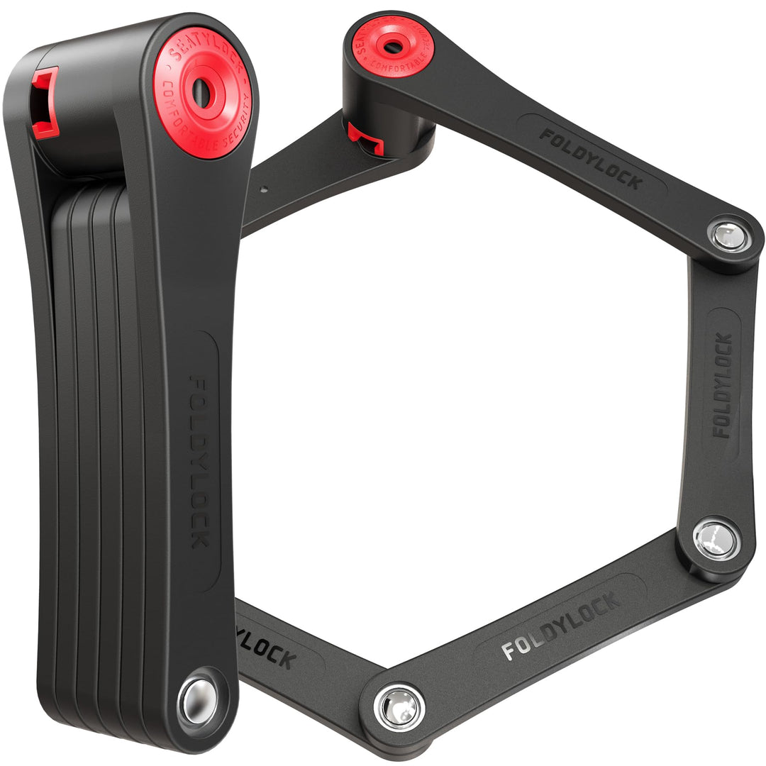FoldyLock 95 Fahrradschloss mit Schlüssel – Patentiertes Faltschloss mit Halterung - Testsieger Sold