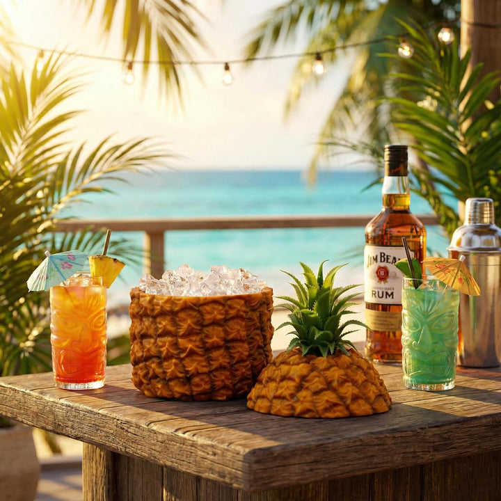 Bar Bespoke Retro Ananas-Eiskübel – Vintage-Kunststoff in Ananasform 1 —, 1 —