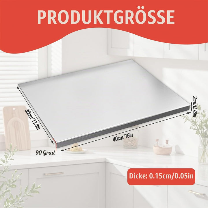 Edelstahl Schneidebrett 30 x 40cm, Arbeitsplatte Küche Schneidbrett, Stainless Steel Cutting Board,