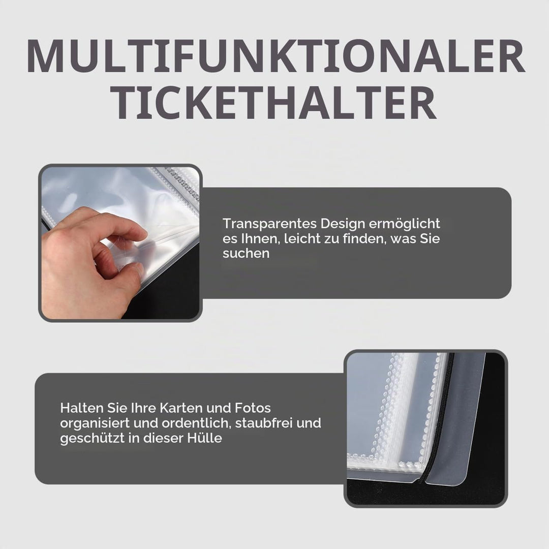 Zerodeko Ticket Aufbewahrung Ticket-Stub Ticket-Buch Loseblatt-Ticket-Organizer Ticket-Erinnerungsbu
