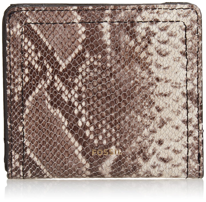 Fossil Geldbörse für Damen – Bifold Logan klein geprägt Leder Python-Optik, SL8264874 – 10,2 cm L x