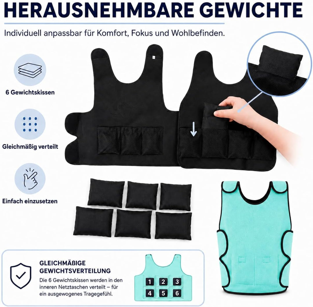 Gewichtsweste Kinder für Kinder im Alter von 2 bis 14 Jahren Hilft Kinder,Gewichtete Kompressionswes