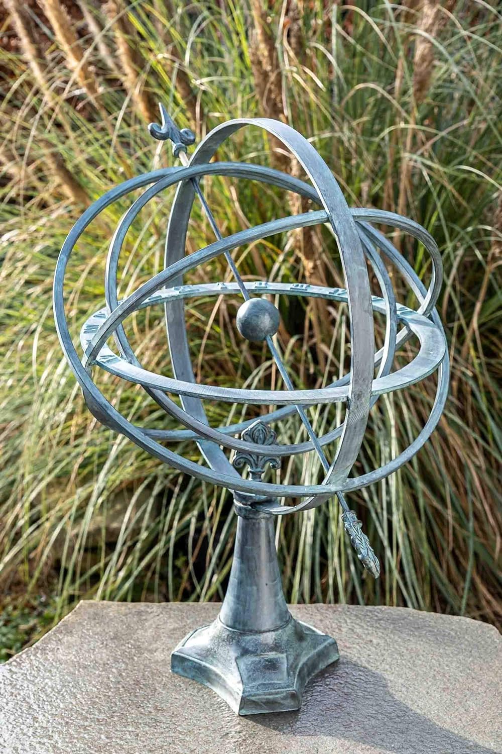 IDYL Outdoor Zeitmesser aus Bronze Sonnenuhr - hochwertig und auffällig | Nr. 0107 | 74 x 47 x 47 cm