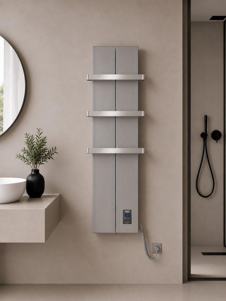 Finesa-D Badheizkörper elektrisch mit Thermostat 1500×408 mm | 1200 W – Flacher Paneel Design Handtu